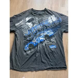 JIMMIE JOHNSON #48 NASCAR CHARCOAL 2 SIDED TEE SHIRT Sz XL Hendrick Motorsports